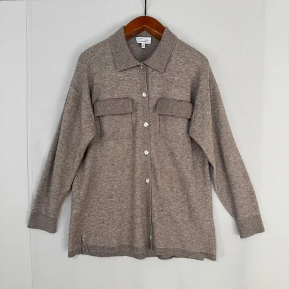 &Other Stories Wool Blend Mother of Pearl Button Oversized Shirt Cardigan Medium - Picture 3 of 16